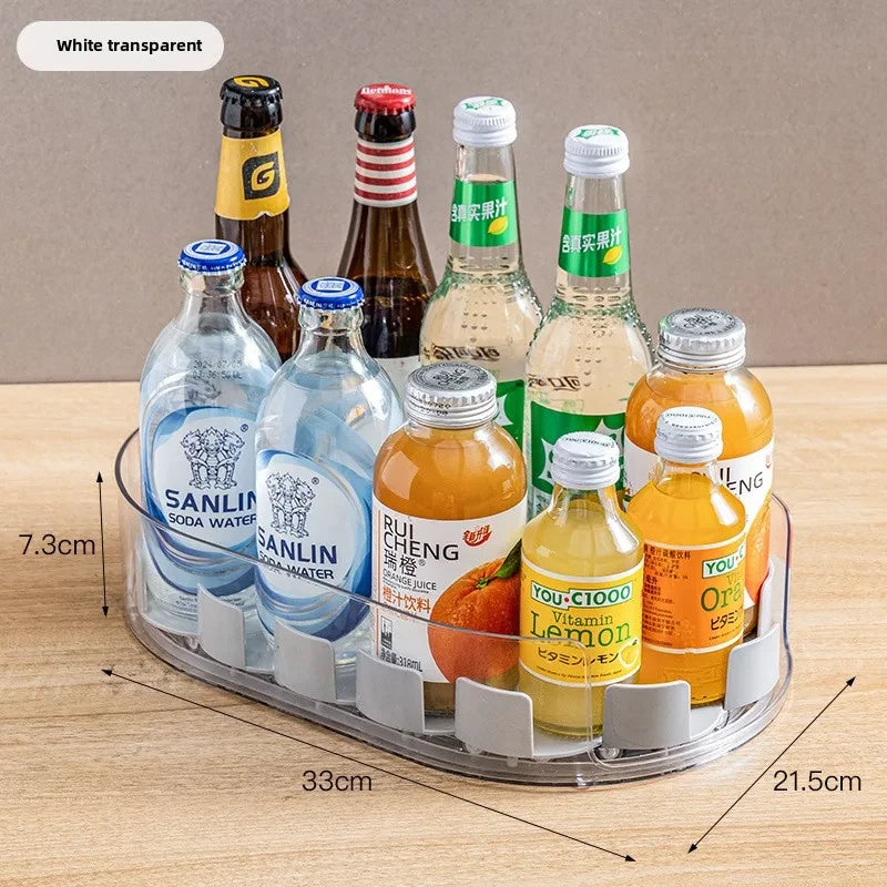 Rotating Refrigerator Drink Storage Tray