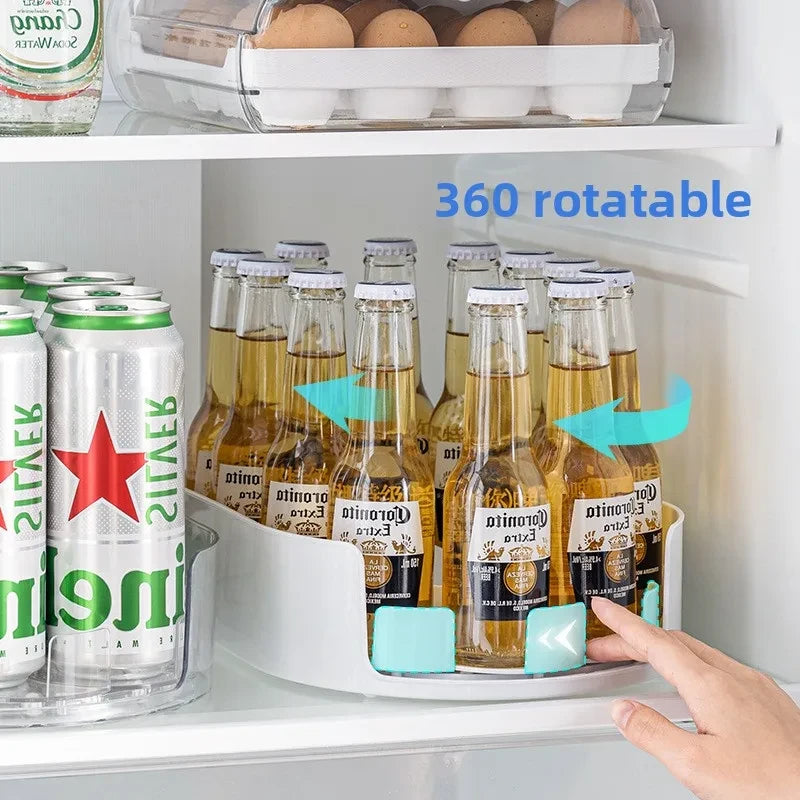 Rotating Refrigerator Drink Storage Tray