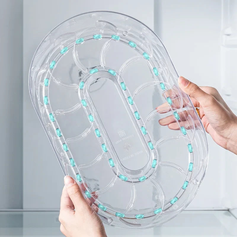 Rotating Refrigerator Drink Storage Tray