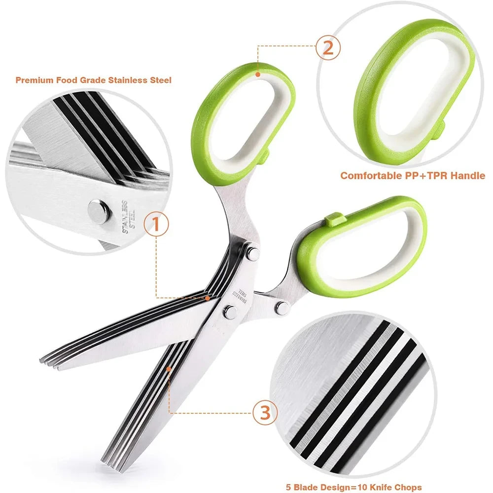 Stainless Steel Multi-Blade Herb Scissors