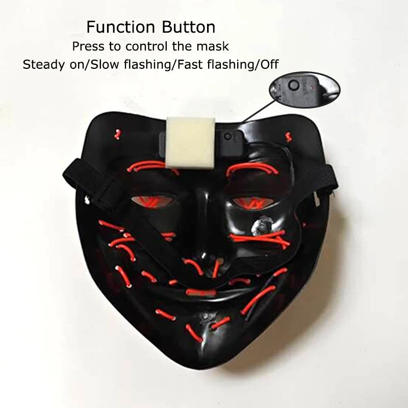 Glowing Neon LED Party Mask