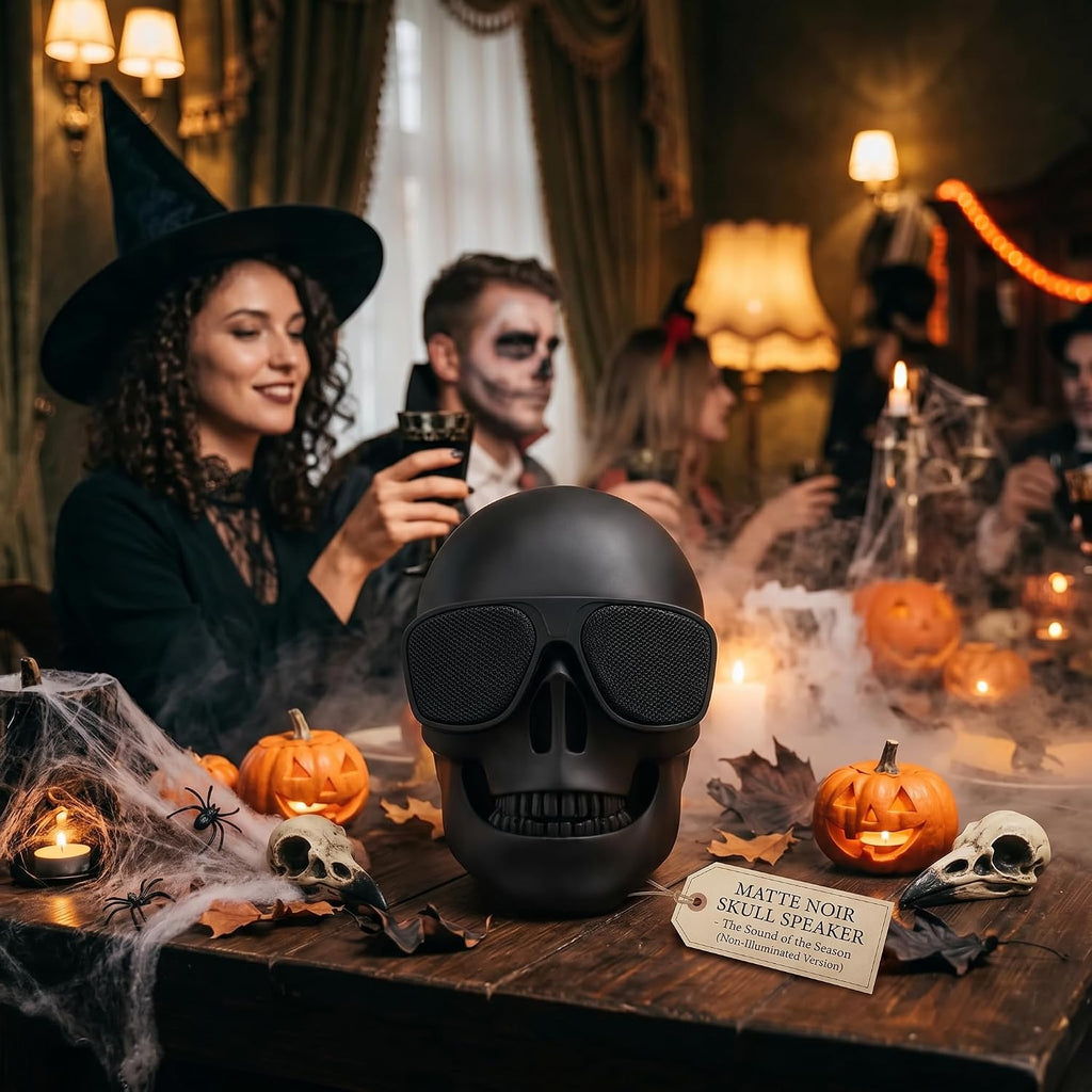 Skull Speaker: Unique Portable Bluetooth Speaker with 8W Bass Stereo - Perfect for Halloween Decor and Gifts!